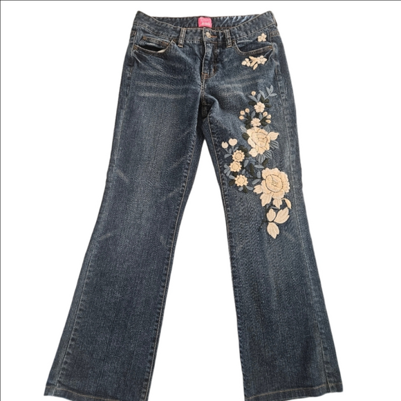Drew The Limited Floral Embroidered Bootcut Jeans Size 6 - Picture 8 of 8